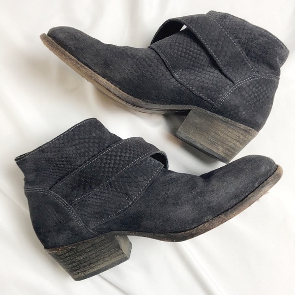 Free People Tortuga black boho snakeskin ankle booties size EU37 - Picture 11 of 14